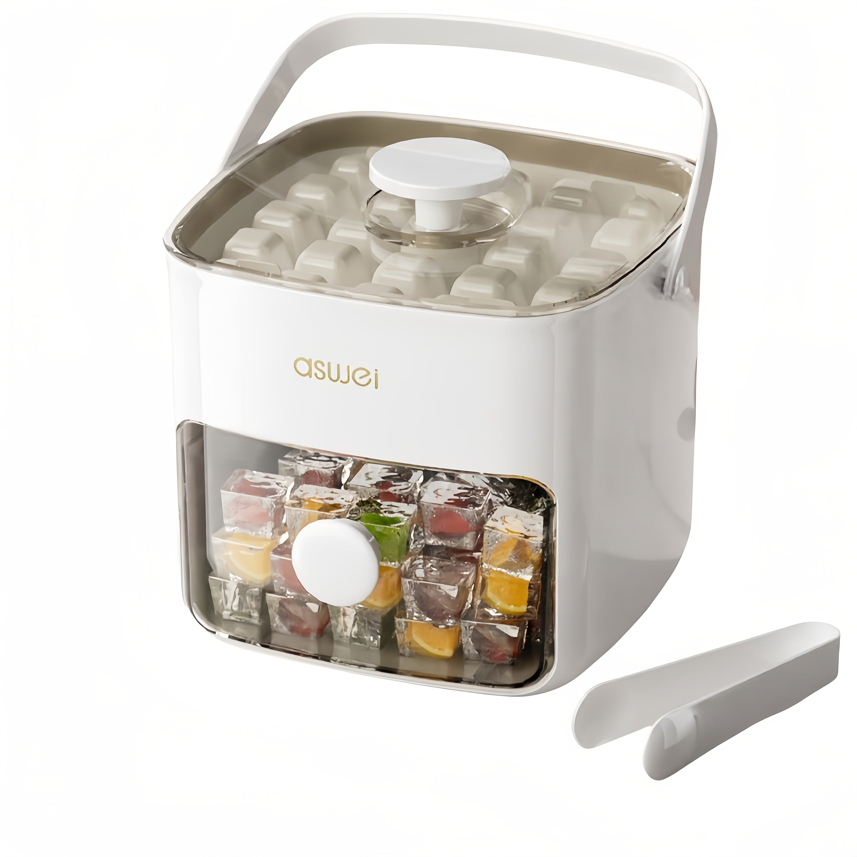 Large Capacity Ice Maker Bucket with Dual Layers and 48 Compartments, Food-Grade Plastic with Built-in Freezer Box, Ideal for Home, Office, and Outdoor Use | Easy-to-Clean Material, Countertop Ice Tray